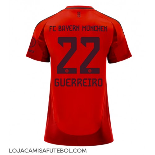 Camisa de Futebol Bayern Munich Raphael Guerreiro #22 Equipamento Principal Mulheres 2024-25 Manga Curta